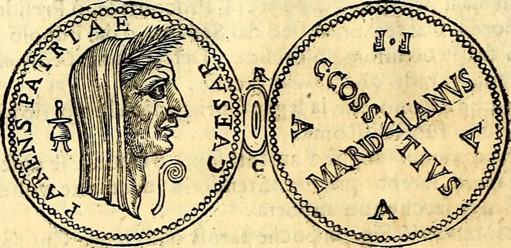 An illustration from Dialoghi di d. Antonio Agostini arcivescovo de Tarracona; sopra le medaglie, iscrizioni, e altre antichita:, 1698, leaf 307