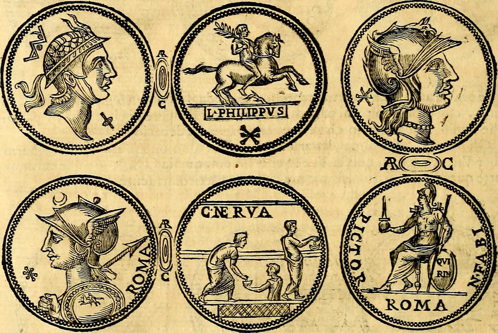 An illustration from Dialoghi di d. Antonio Agostini arcivescovo de Tarracona; sopra le medaglie, iscrizioni, e altre antichita:, 1698, leaf 33