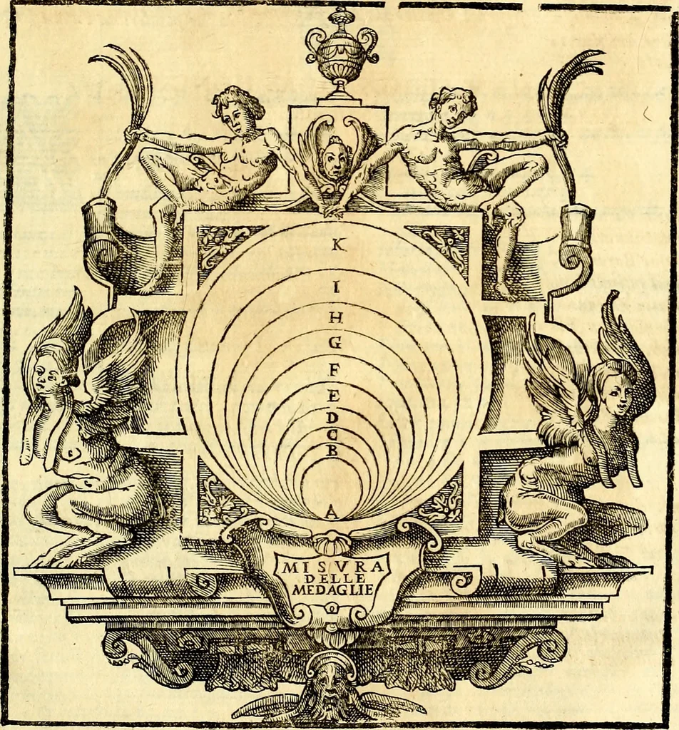 An illustration from Dialoghi di d. Antonio Agostini arcivescovo de Tarracona; sopra le medaglie, iscrizioni, e altre antichita:, 1698, leaf 348