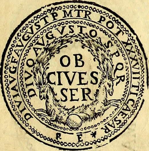 An illustration from Dialoghi di d. Antonio Agostini arcivescovo de Tarracona; sopra le medaglie, iscrizioni, e altre antichita:, 1698, leaf 36