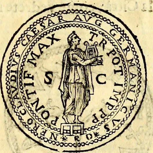 An illustration from Dialoghi di d. Antonio Agostini arcivescovo de Tarracona; sopra le medaglie, iscrizioni, e altre antichita:, 1698, leaf 36