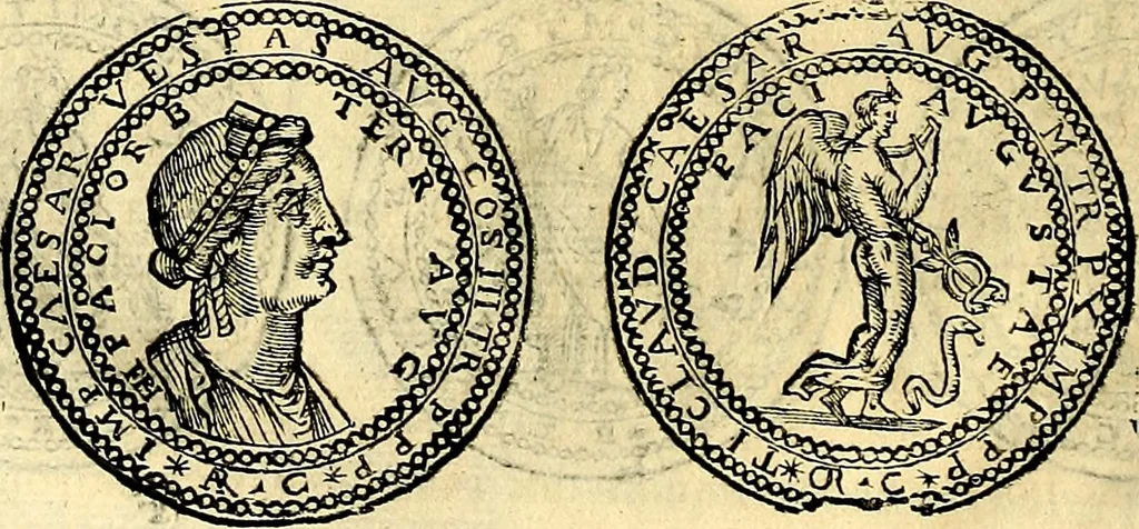 An illustration from Dialoghi di d. Antonio Agostini arcivescovo de Tarracona; sopra le medaglie, iscrizioni, e altre antichita:, 1698, leaf 67