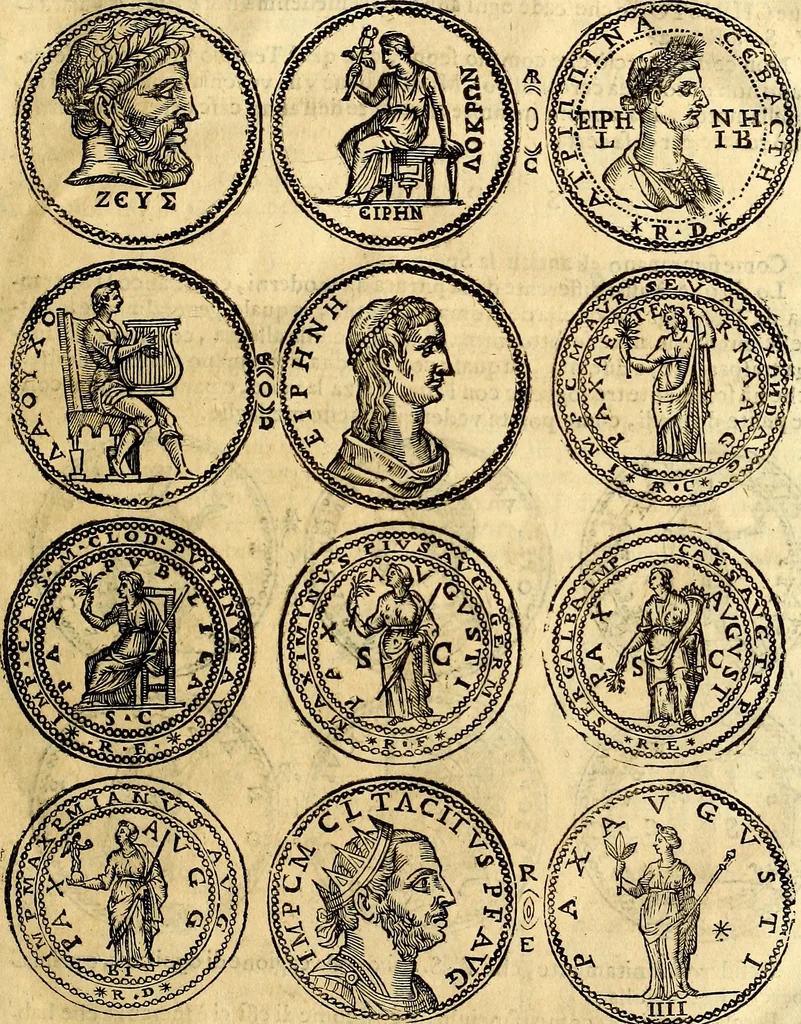 An illustration from Dialoghi di d. Antonio Agostini arcivescovo de Tarracona; sopra le medaglie, iscrizioni, e altre antichita:, 1698, leaf 68