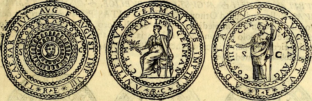 An illustration from Dialoghi di d. Antonio Agostini arcivescovo de Tarracona; sopra le medaglie, iscrizioni, e altre antichita:, 1698, leaf 72