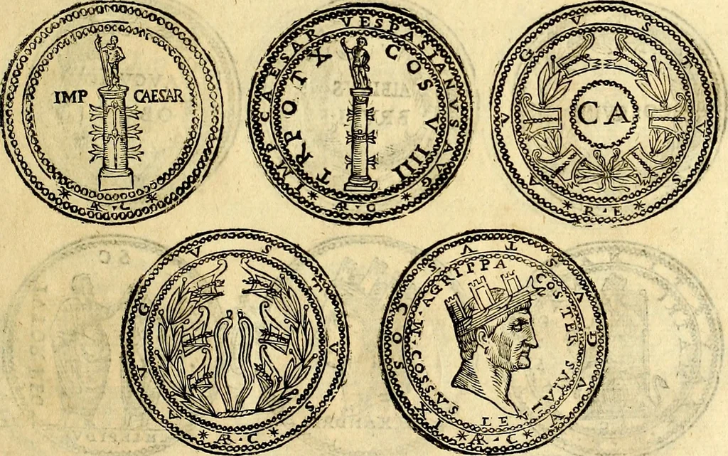 An illustration from Dialoghi di d. Antonio Agostini arcivescovo de Tarracona; sopra le medaglie, iscrizioni, e altre antichita:, 1698, leaf 80