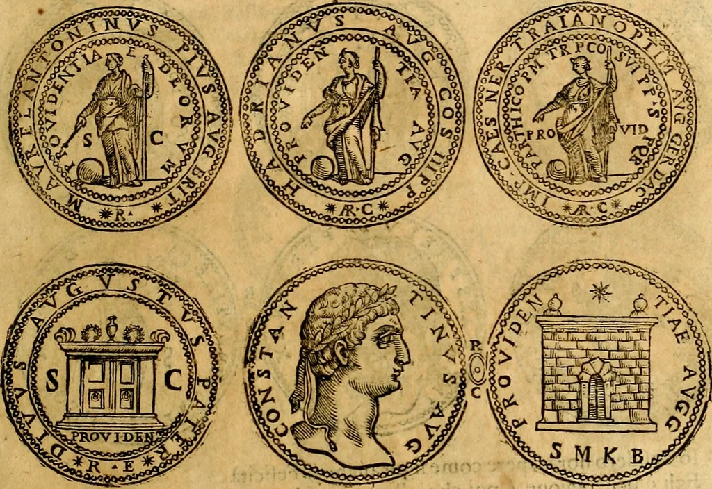 An illustration from Dialoghi di d. Antonio Agostini arcivescovo de Tarracona; sopra le medaglie, iscrizioni, e altre antichita:, 1698, leaf 82