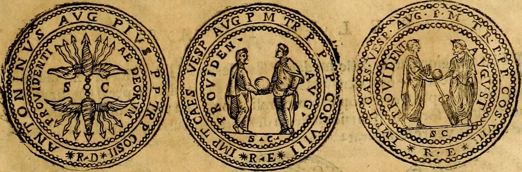 An illustration from Dialoghi di d. Antonio Agostini arcivescovo de Tarracona; sopra le medaglie, iscrizioni, e altre antichita:, 1698, leaf 82