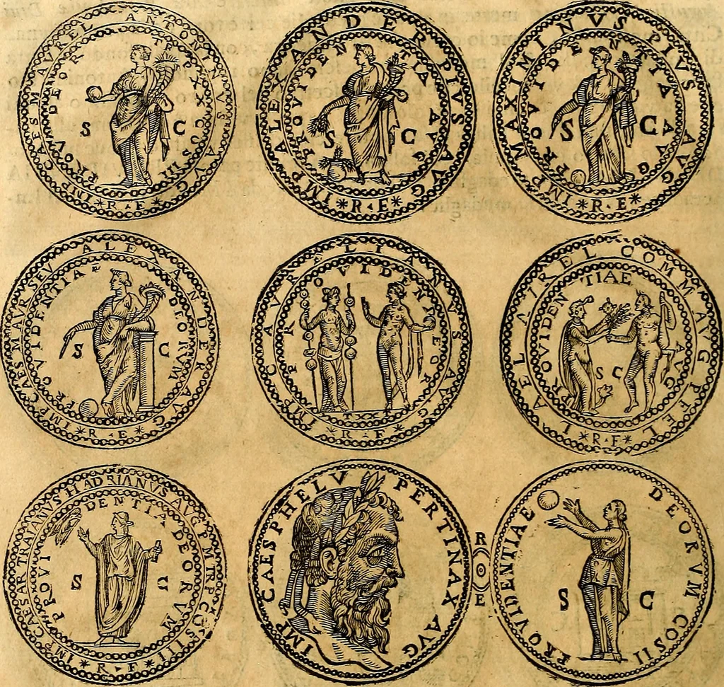 An illustration from Dialoghi di d. Antonio Agostini arcivescovo de Tarracona; sopra le medaglie, iscrizioni, e altre antichita:, 1698, leaf 83