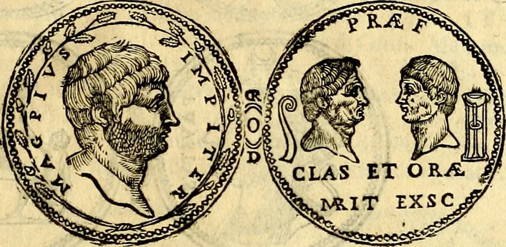 An illustration from Dialoghi di d. Antonio Agostini arcivescovo de Tarracona; sopra le medaglie, iscrizioni, e altre antichita:, 1698, leaf 84