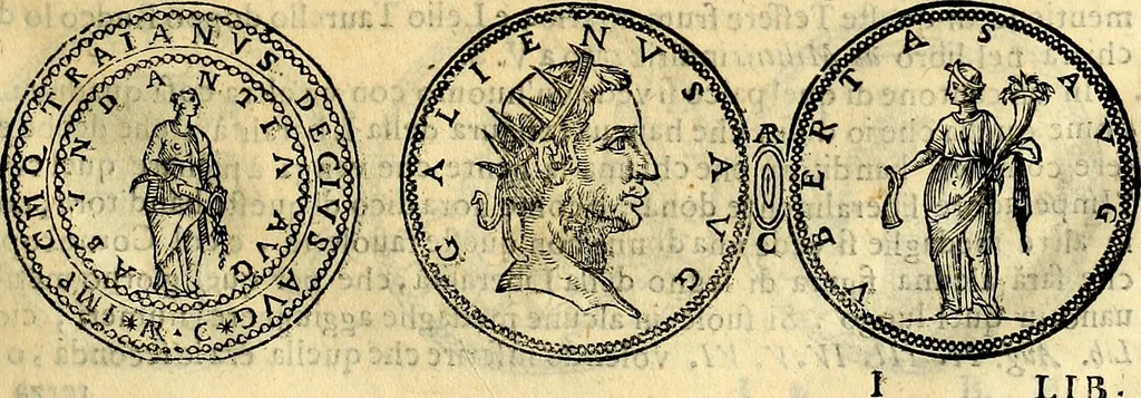 An illustration from Dialoghi di d. Antonio Agostini arcivescovo de Tarracona; sopra le medaglie, iscrizioni, e altre antichita:, 1698, leaf 90
