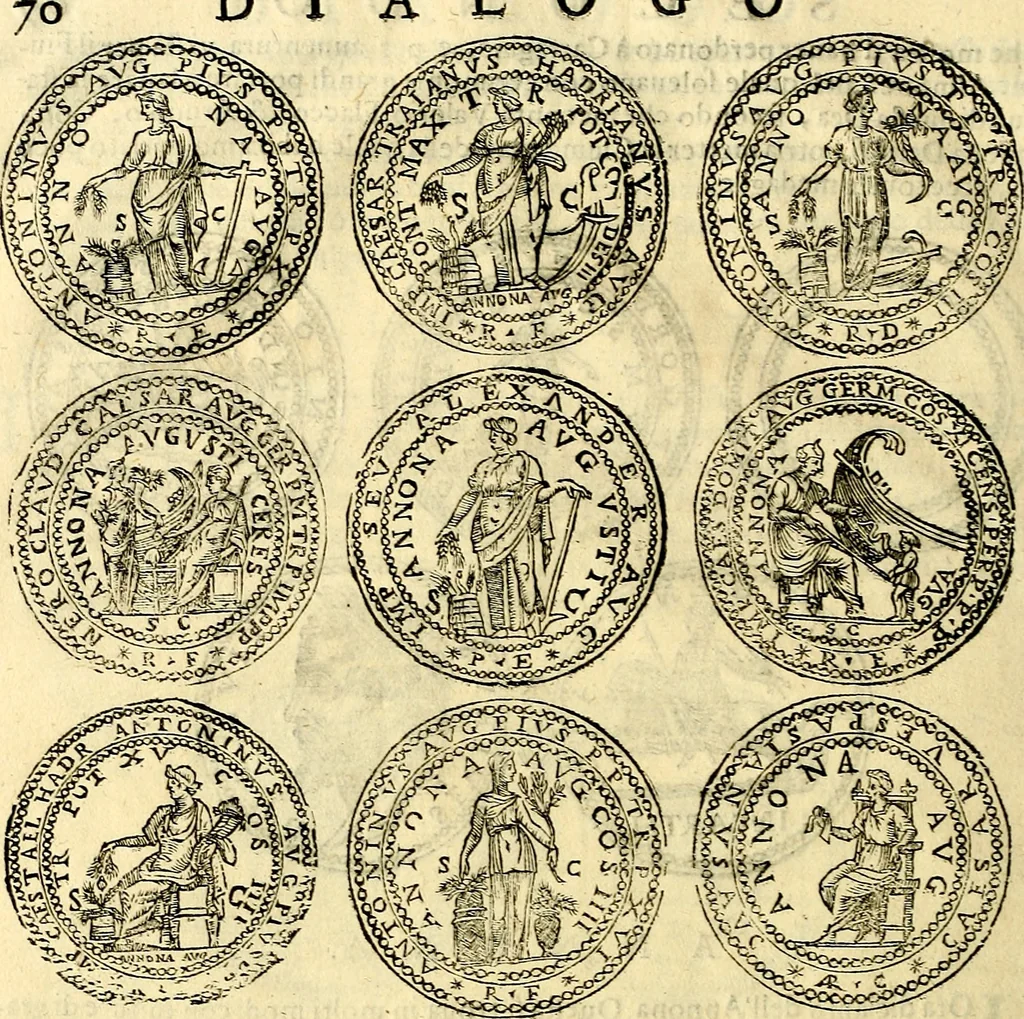 An illustration from Dialoghi di d. Antonio Agostini arcivescovo de Tarracona; sopra le medaglie, iscrizioni, e altre antichita:, 1698, leaf 95