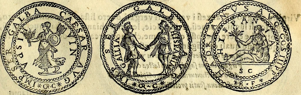 An illustration from Dialoghi di don Antonio Agostini archivescovo di Taracona, intorno alle medaglie, inscrittioni, & altre antichità, 1625, leaf 102