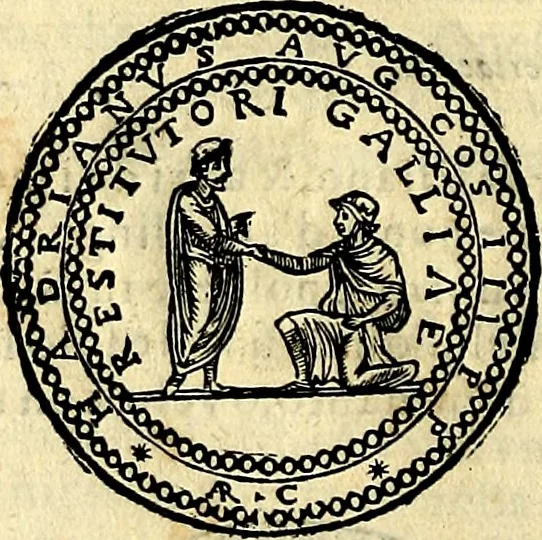 An illustration from Dialoghi di don Antonio Agostini archivescovo di Taracona, intorno alle medaglie, inscrittioni, & altre antichità, 1625, leaf 103
