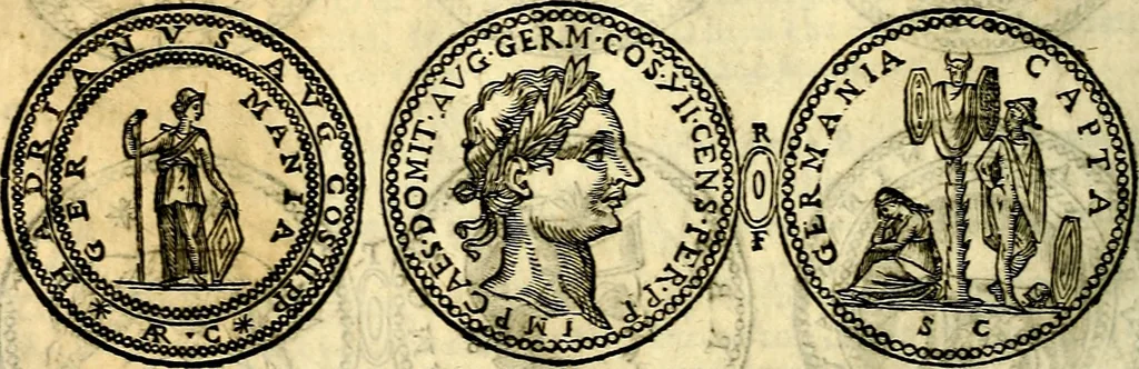 An illustration from Dialoghi di don Antonio Agostini archivescovo di Taracona, intorno alle medaglie, inscrittioni, & altre antichità, 1625, leaf 109