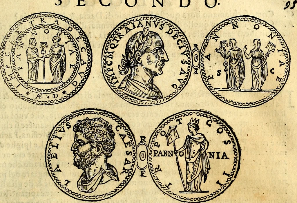An illustration from Dialoghi di don Antonio Agostini archivescovo di Taracona, intorno alle medaglie, inscrittioni, & altre antichità, 1625, leaf 110