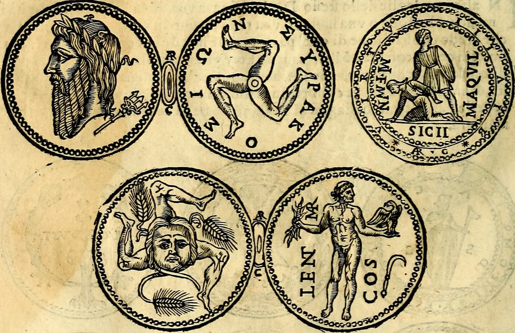 An illustration from Dialoghi di don Antonio Agostini archivescovo di Taracona, intorno alle medaglie, inscrittioni, & altre antichità, 1625, leaf 111