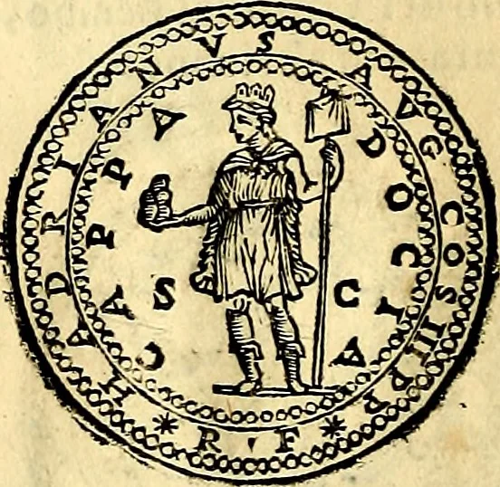 An illustration from Dialoghi di don Antonio Agostini archivescovo di Taracona, intorno alle medaglie, inscrittioni, & altre antichità, 1625, leaf 117