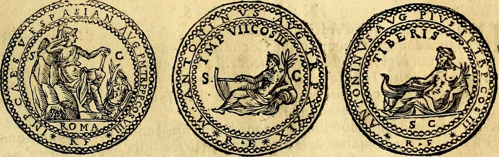 An illustration from Dialoghi di don Antonio Agostini archivescovo di Taracona, intorno alle medaglie, inscrittioni, & altre antichità, 1625, leaf 118