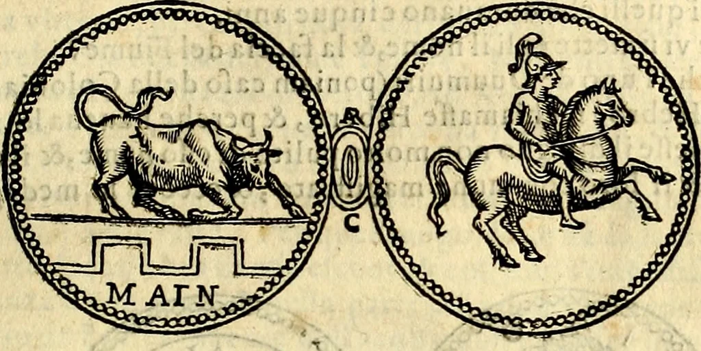 An illustration from Dialoghi di don Antonio Agostini archivescovo di Taracona, intorno alle medaglie, inscrittioni, & altre antichità, 1625, leaf 124