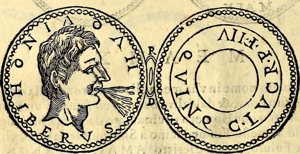An illustration from Dialoghi di don Antonio Agostini archivescovo di Taracona, intorno alle medaglie, inscrittioni, & altre antichità, 1625, leaf 125