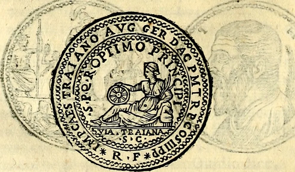An illustration from Dialoghi di don Antonio Agostini archivescovo di Taracona, intorno alle medaglie, inscrittioni, & altre antichità, 1625, leaf 125
