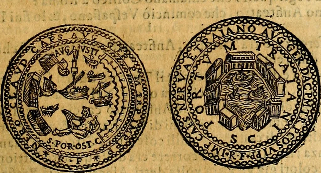 An illustration from Dialoghi di don Antonio Agostini archivescovo di Taracona, intorno alle medaglie, inscrittioni, & altre antichità, 1625, leaf 126