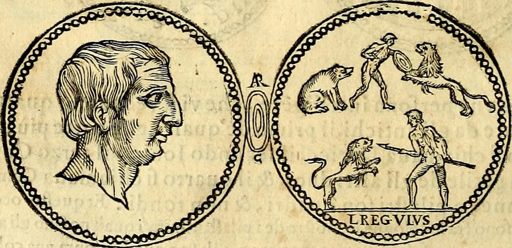 An illustration from Dialoghi di don Antonio Agostini archivescovo di Taracona, intorno alle medaglie, inscrittioni, & altre antichità, 1625, leaf 129