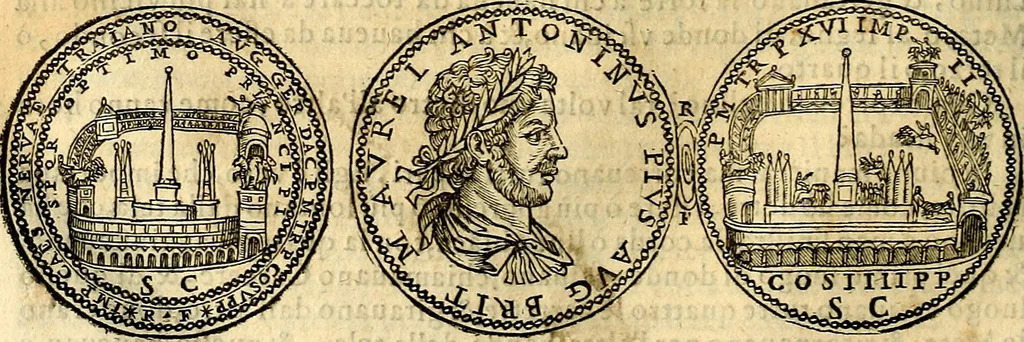 An illustration from Dialoghi di don Antonio Agostini archivescovo di Taracona, intorno alle medaglie, inscrittioni, & altre antichità, 1625, leaf 131