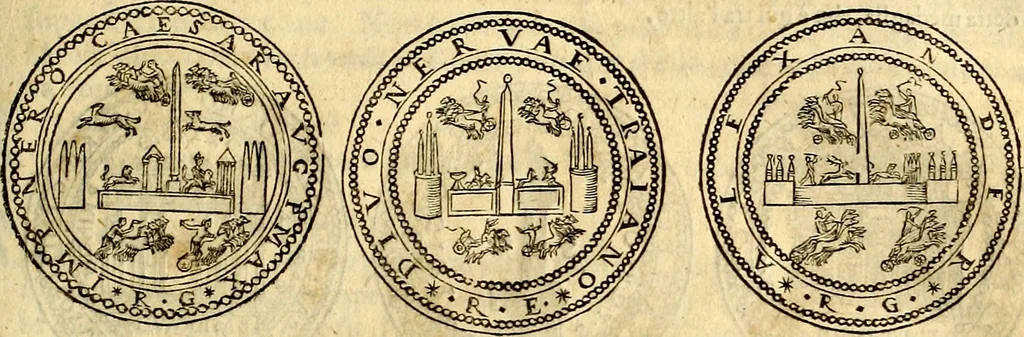 An illustration from Dialoghi di don Antonio Agostini archivescovo di Taracona, intorno alle medaglie, inscrittioni, & altre antichità, 1625, leaf 132