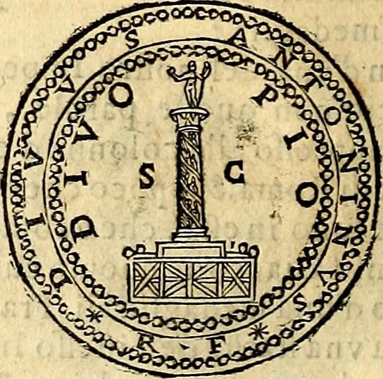 An illustration from Dialoghi di don Antonio Agostini archivescovo di Taracona, intorno alle medaglie, inscrittioni, & altre antichità, 1625, leaf 133