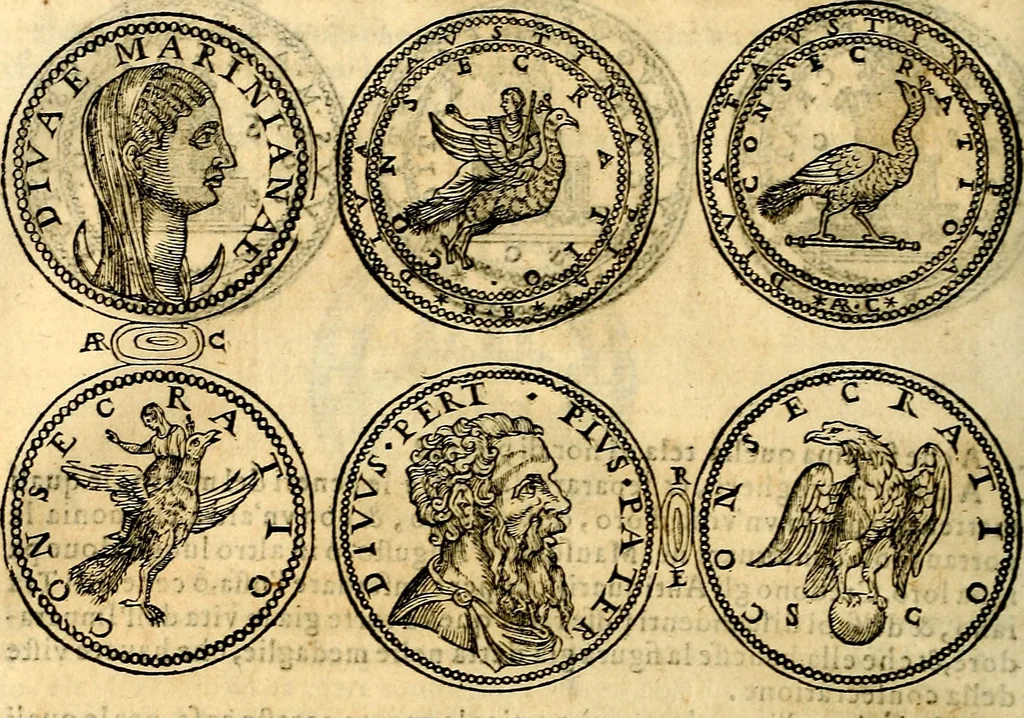 An illustration from Dialoghi di don Antonio Agostini archivescovo di Taracona, intorno alle medaglie, inscrittioni, & altre antichità, 1625, leaf 137