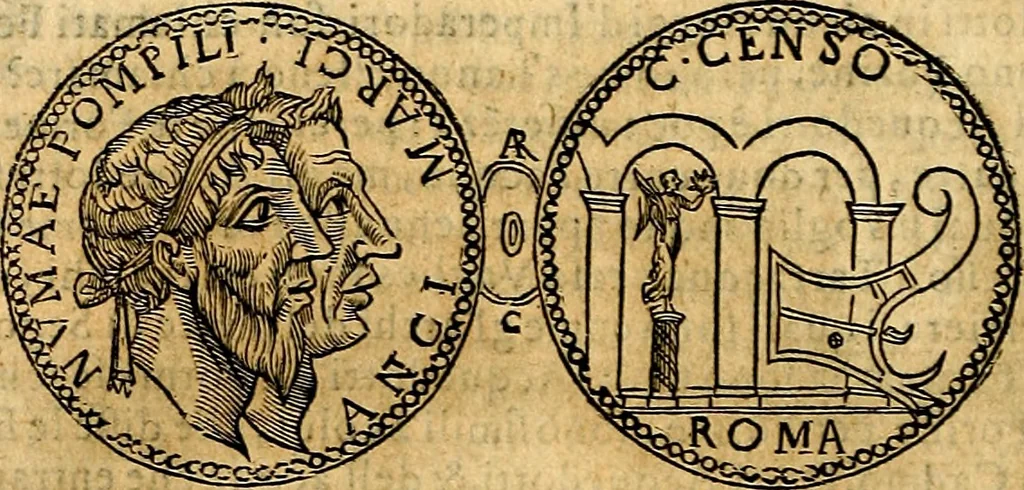 An illustration from Dialoghi di don Antonio Agostini archivescovo di Taracona, intorno alle medaglie, inscrittioni, & altre antichità, 1625, leaf 145