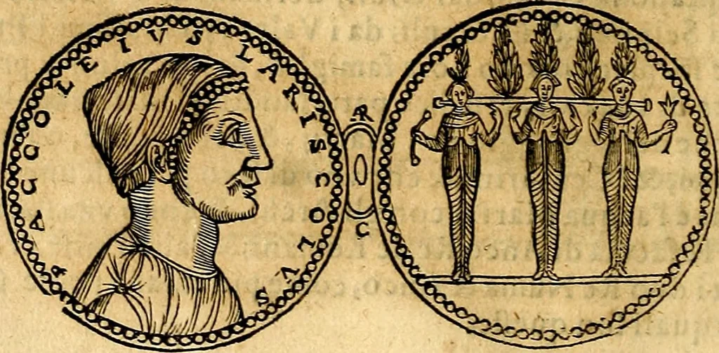 An illustration from Dialoghi di don Antonio Agostini archivescovo di Taracona, intorno alle medaglie, inscrittioni, & altre antichità, 1625, leaf 145