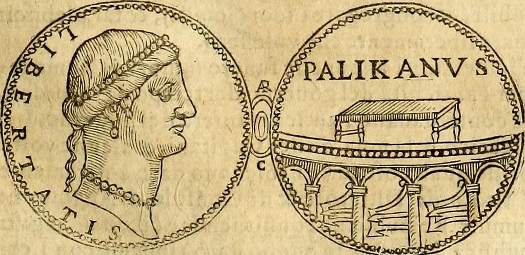 An illustration from Dialoghi di don Antonio Agostini archivescovo di Taracona, intorno alle medaglie, inscrittioni, & altre antichità, 1625, leaf 148