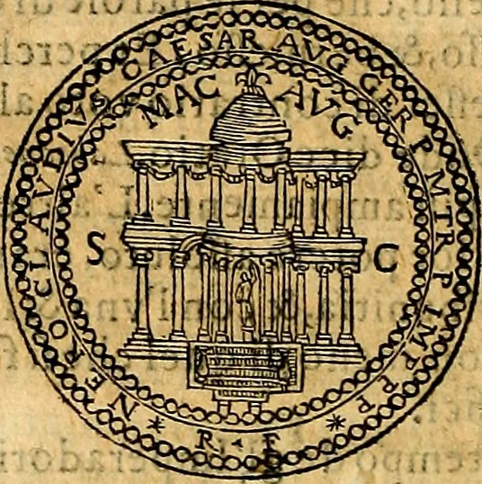 An illustration from Dialoghi di don Antonio Agostini archivescovo di Taracona, intorno alle medaglie, inscrittioni, & altre antichità, 1625, leaf 151