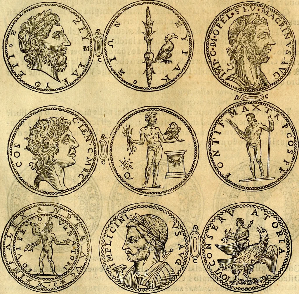 An illustration from Dialoghi di don Antonio Agostini archivescovo di Taracona, intorno alle medaglie, inscrittioni, & altre antichità, 1625, leaf 156