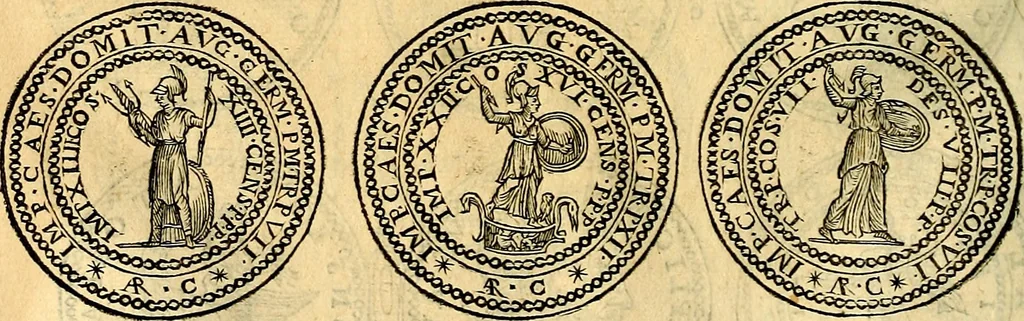 An illustration from Dialoghi di don Antonio Agostini archivescovo di Taracona, intorno alle medaglie, inscrittioni, & altre antichità, 1625, leaf 157