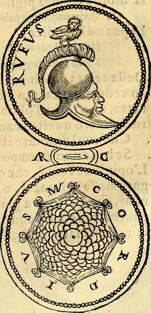 An illustration from Dialoghi di don Antonio Agostini archivescovo di Taracona, intorno alle medaglie, inscrittioni, & altre antichità, 1625, leaf 162