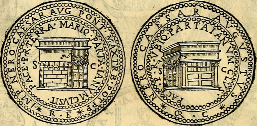 An illustration from Dialoghi di don Antonio Agostini archivescovo di Taracona, intorno alle medaglie, inscrittioni, & altre antichità, 1625, leaf 163