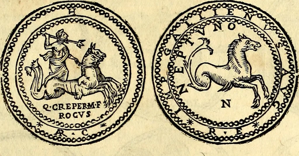 An illustration from Dialoghi di don Antonio Agostini archivescovo di Taracona, intorno alle medaglie, inscrittioni, & altre antichità, 1625, leaf 166