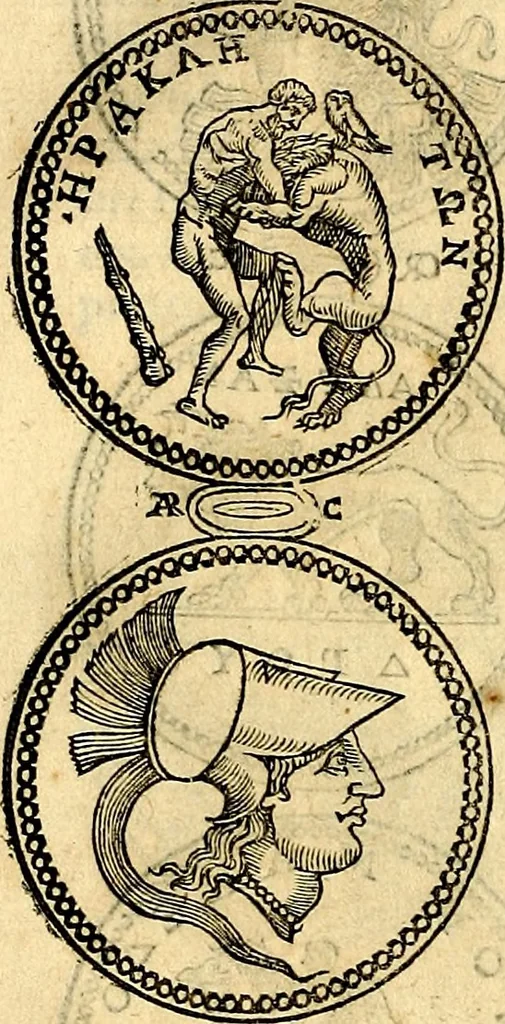 An illustration from Dialoghi di don Antonio Agostini archivescovo di Taracona, intorno alle medaglie, inscrittioni, & altre antichità, 1625, leaf 183