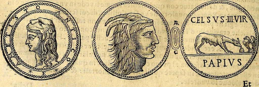 An illustration from Dialoghi di don Antonio Agostini archivescovo di Taracona, intorno alle medaglie, inscrittioni, & altre antichità, 1625, leaf 183