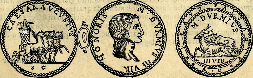 An illustration from Dialoghi di don Antonio Agostini archivescovo di Taracona, intorno alle medaglie, inscrittioni, & altre antichità, 1625, leaf 20