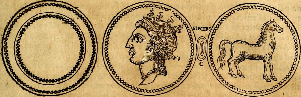 An illustration from Dialoghi di don Antonio Agostini archivescovo di Taracona, intorno alle medaglie, inscrittioni, & altre antichità, 1625, leaf 202