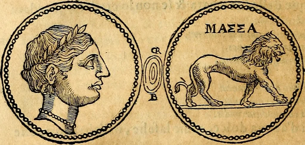 An illustration from Dialoghi di don Antonio Agostini archivescovo di Taracona, intorno alle medaglie, inscrittioni, & altre antichità, 1625, leaf 205