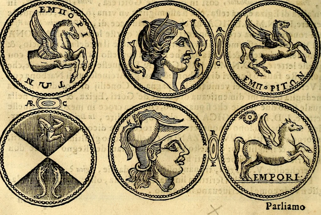 An illustration from Dialoghi di don Antonio Agostini archivescovo di Taracona, intorno alle medaglie, inscrittioni, & altre antichità, 1625, leaf 207