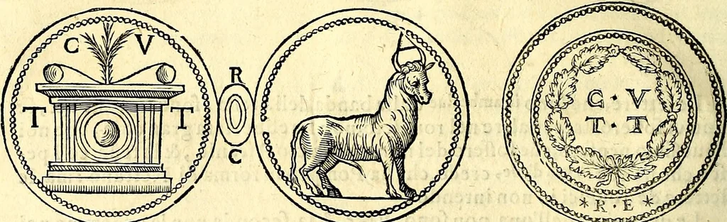 An illustration from Dialoghi di don Antonio Agostini archivescovo di Taracona, intorno alle medaglie, inscrittioni, & altre antichità, 1625, leaf 217