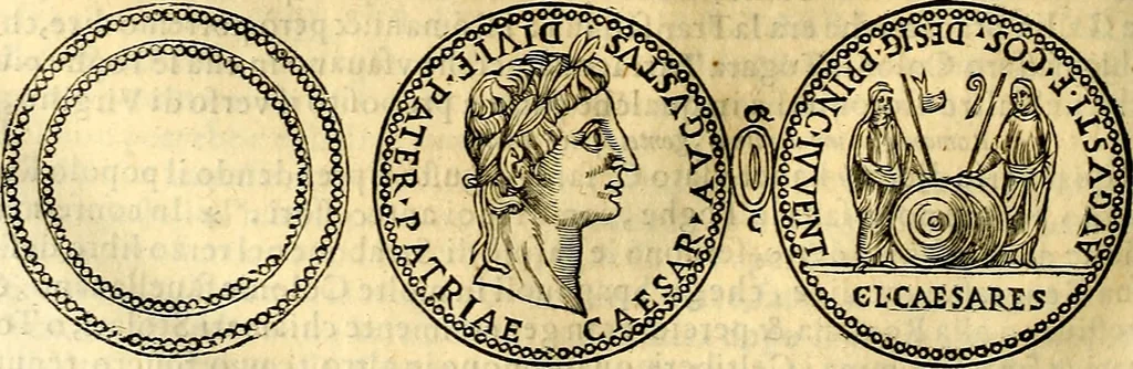 An illustration from Dialoghi di don Antonio Agostini archivescovo di Taracona, intorno alle medaglie, inscrittioni, & altre antichità, 1625, leaf 219