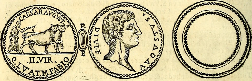 An illustration from Dialoghi di don Antonio Agostini archivescovo di Taracona, intorno alle medaglie, inscrittioni, & altre antichità, 1625, leaf 223