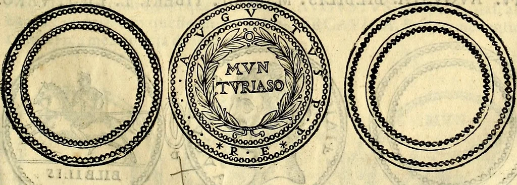 An illustration from Dialoghi di don Antonio Agostini archivescovo di Taracona, intorno alle medaglie, inscrittioni, & altre antichità, 1625, leaf 224